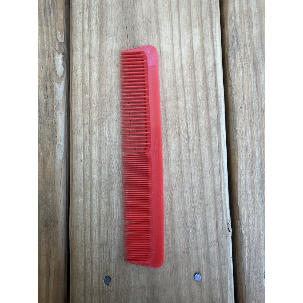 Vintage 90s Pro 1170 Red Hair Comb Wide & Tight Teeth Slim Made In USA